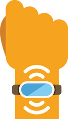 Poster - hand wearing smartwatch showing heart rate monitor on wrist