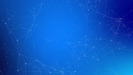 Poster - network connection structure. lines and dots connection digital blue background. animation of networ