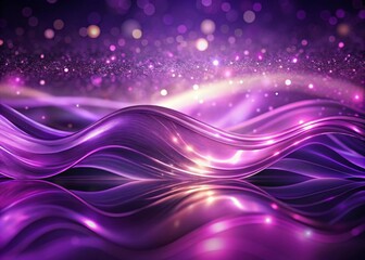 Poster - Elegant Abstract Purple Neon Shimmering Wave Background - Stock Photo