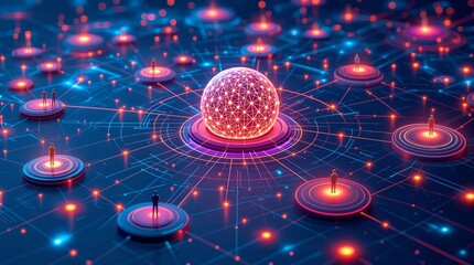 Visualizing the IoT Network: Nodes, Devices, and Connections in an AI-Generated Graphic