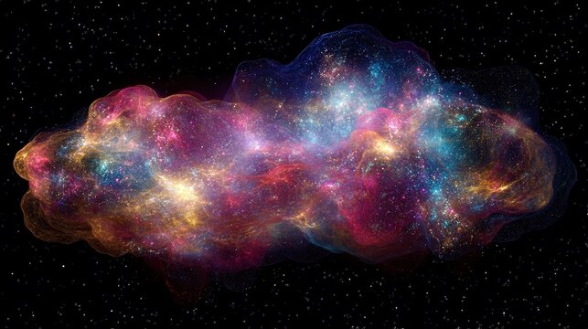 multicolored particles suspended in space, representing the diversity of matter at a microscopic level.