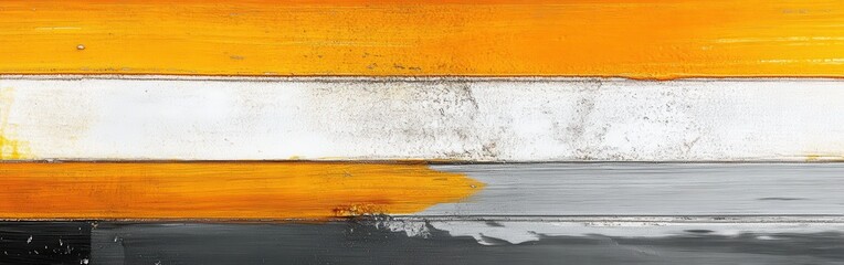 Aufkleber - Horizontal bands of amber and gray create a striking minimalist design for modern decor
