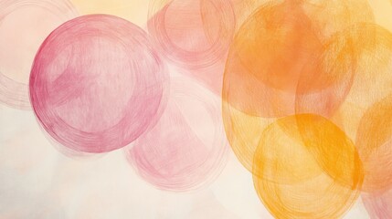 Aufkleber - Pastel amber hues create a soft interplay of elegant pencil strokes and color