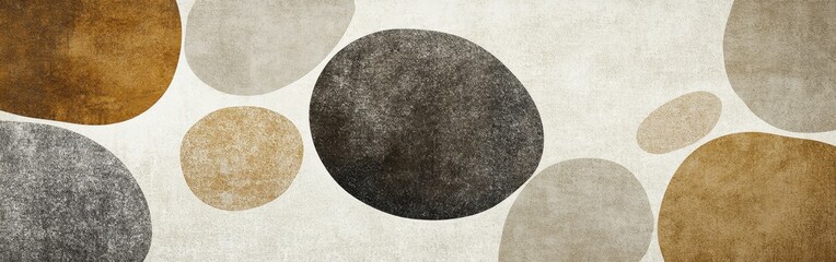 Poster - Elegant patterns of muted brown and grey stones create a serene atmosphere for a minimalist decor