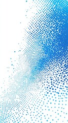 Poster - Bright cyan patterns transition to electric blue in a dynamic abstract design exploring color blending techniques