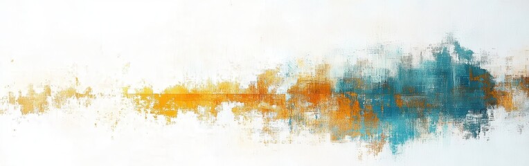 Aufkleber - Exploring the beauty of abstract fragmented grids in muted teal and gold tones with a touch of softness