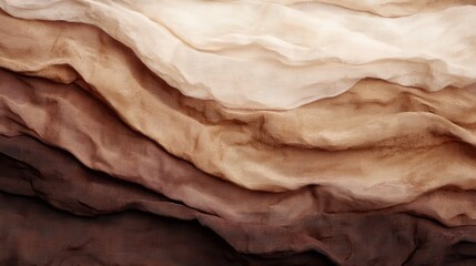 Aufkleber - Textured background showcasing rich shades of chocolate in flowing layers of fabric