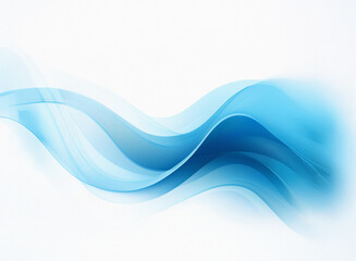 Leinwandbilder - Abstract image of flowing, light blue waves on a white background. The grainy texture adds depth and movement to the design.