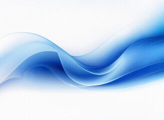 Poster - Abstract image of flowing, grainy blue waves on a white background. The texture is smooth yet dynamic, creating a sense of movement and serenity.