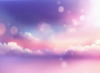 Aufkleber - A dreamy, grainy textured sky at sunset. Soft pastel colors blend, creating a peaceful, ethereal atmosphere.  Bokeh effects add to the magical feel.