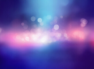 Poster - Grainy texture, bokeh effect.  Abstract background with vibrant purple, pink, and blue hues. Soft, glowing lights create a dreamy atmosphere.