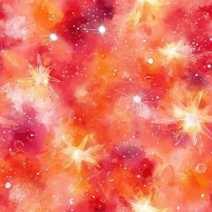 Aufkleber - Radiant watercolor doodles filled with vibrant colors and sparkling stars