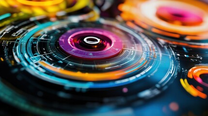 Fototapete - Dynamic financial data visualization with vibrant color patterns and intricate designs