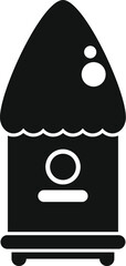 Poster - simple black and white beehive icon representing apiculture and honey production