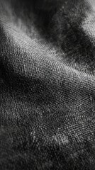 Poster - Gray burlap texture showcasing intricate weave patterns and subtle variations in tone