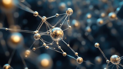Fototapete - artistic representation of particles forming a lattice structure, symbolizing the order within chaos