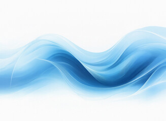 Leinwandbilder - Abstract image of flowing, translucent blue waves against a white background. The grainy texture adds depth to the ethereal design.