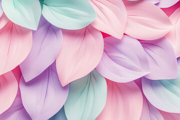 Poster - Symmetrical gradient petal pattern in pastel tones showcasing soft floral aesthetics