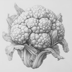 Poster - Cauliflower with detailed florets captured in a stunning artistic representation