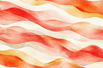 Poster - Layered watercolor brushstrokes in warm coral, orange, and cream tones create an inviting and soft pattern
