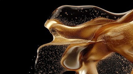 Fototapete - liquid particles blending seamlessly, forming abstract shapes in motion