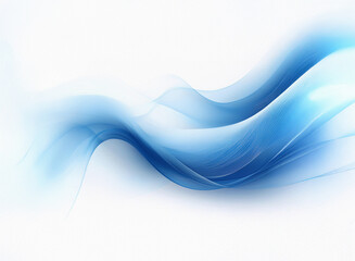 Aufkleber - Abstract image of flowing blue waves on a white background.  The grainy texture adds depth and dimension to the fluid design.