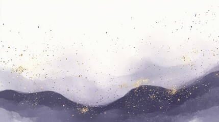 Leinwandbilder - Gradient of muted gray pencil strokes creating a serene mountainous landscape with specks of light
