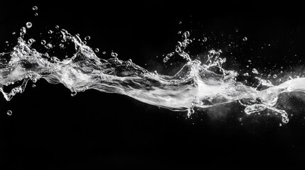 Poster - Liquid particles in motion, forming delicate streams as they flow through the air.