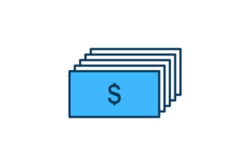 Poster - Dollar Sign icon. icon related to Start Up. suitable for web site, app, user interfaces, printable etc. flat line icon style. simple vector design editable