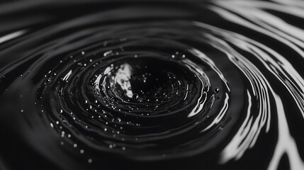 Poster - particles spreading out as they hit a surface, forming concentric ripples