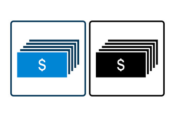 Poster - Dollar Sign icon. icon related to Start Up. suitable for web site, app, user interfaces, printable etc. solid icon style. simple vector design editable