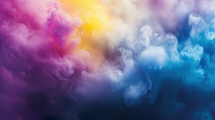 Poster - Liquid particles suspended in an oil-like substance, refracting light into a spectrum of hues