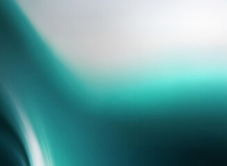 Poster - Abstract image with a grainy texture. Teal and white hues blend smoothly, creating a flowing, ethereal effect.  The colors shift subtly, offering a sense of depth and movement.
