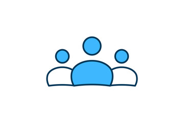 Poster - Team icon. icon related to Start Up. suitable for web site, app, user interfaces, printable etc. flat line icon style. simple vector design editable