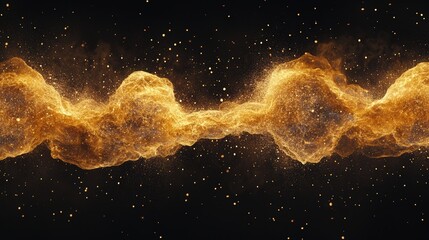 Poster - Particles creating a chain reaction, glowing with intense energy as they split and merge in rapid succession.