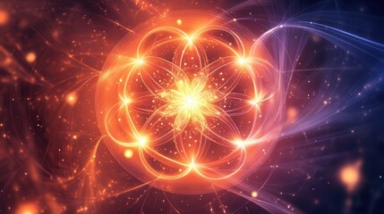 Poster - Particles emitting a glowing aura as they vibrate in place, showcasing the energy within matter.