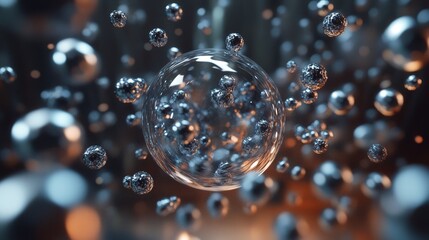 Fototapete - Particles suspended in a magnetic field, forming intricate patterns of attraction and repulsion.