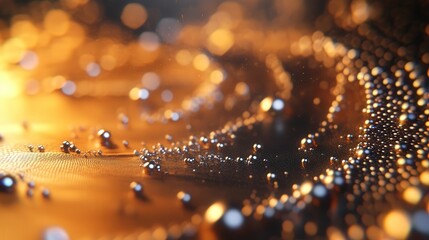 Fototapete - Particles suspended in a magnetic field, forming intricate patterns of attraction and repulsion.