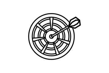 Poster - Dartboard icon. icon related to Start Up. suitable for web site, app, user interfaces, printable etc. line icon style. simple vector design editable