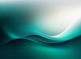 Aufkleber - Abstract image with grainy texture, featuring teal and white flowing waves.  The color gradient creates a sense of depth and movement.