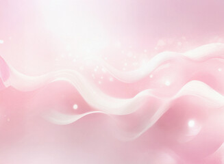 Poster - Soft pink and white waves flow across a grainy, textured background.  Subtle light glimmers add depth.  A dreamy, ethereal feel.