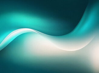 Poster - Abstract image with a grainy texture.  Fluid, teal and white waves flow across a dark background.  The image evokes a sense of calm movement.