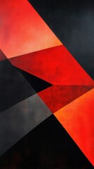 Aufkleber - Overlapping shapes create a striking contrast of fiery red and deep black to evoke intense emotions and dynamic energy