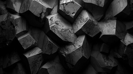Poster - Rough, angular solid particles resting together, creating a rugged and natural texture.