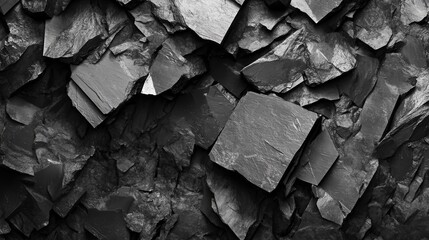 Poster - Rough, angular solid particles resting together, creating a rugged and natural texture.