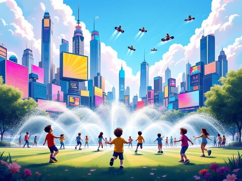 group of people walking in the city 2025 3D of Happy New Year Festive Gold and Blue Design for Marketing and Celebrations