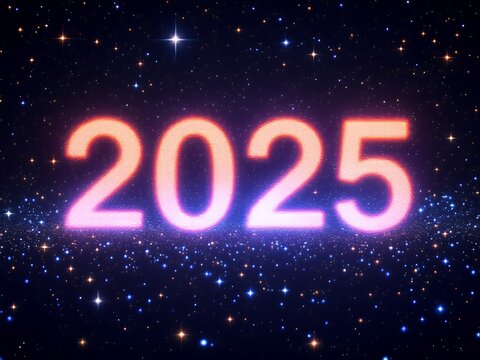 2025 3D of Happy New Year Festive Gold and Blue Design for Marketing and Celebrations