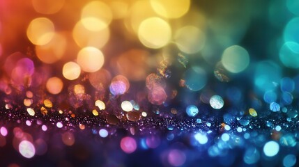 Aufkleber - Vibrant liquid particles forming a thin film, reflecting a spectrum of colors