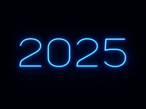 2025 3D of Happy New Year Festive Gold and Blue Design for Marketing and Celebrations