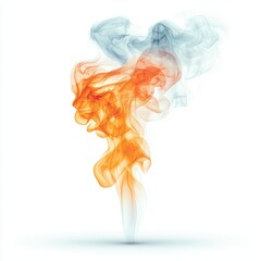 Poster - Realistic Flames and Smoke Rising Isolated on White Background for Creative Use